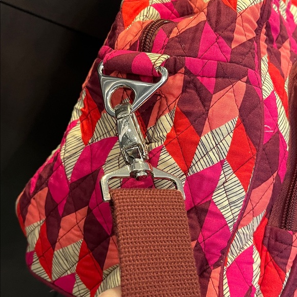 Vera Bradley Quilted Large Travel Bag in Bohemian Chevron With Strap. - Picture 8 of 11